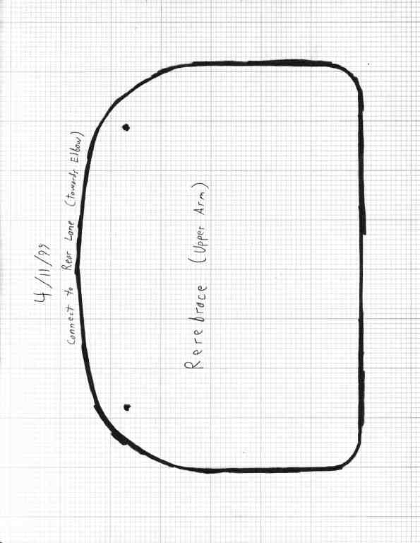 Rerebrace armor pattern drawn on graph paper.