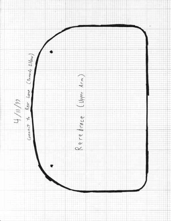 Rerebrace armor pattern drawn on graph paper.