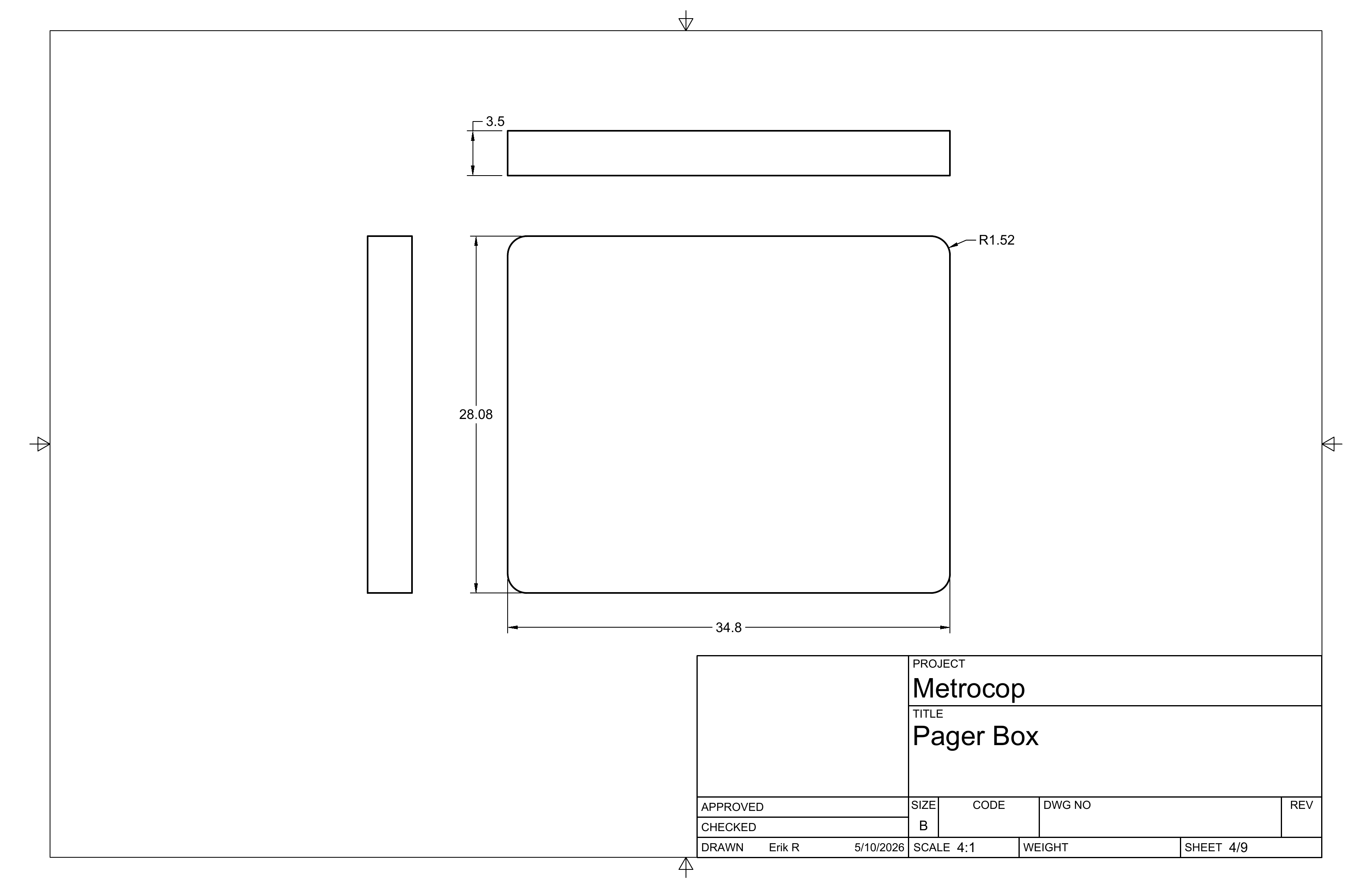 Pager box drawing sheet 4 of 9.