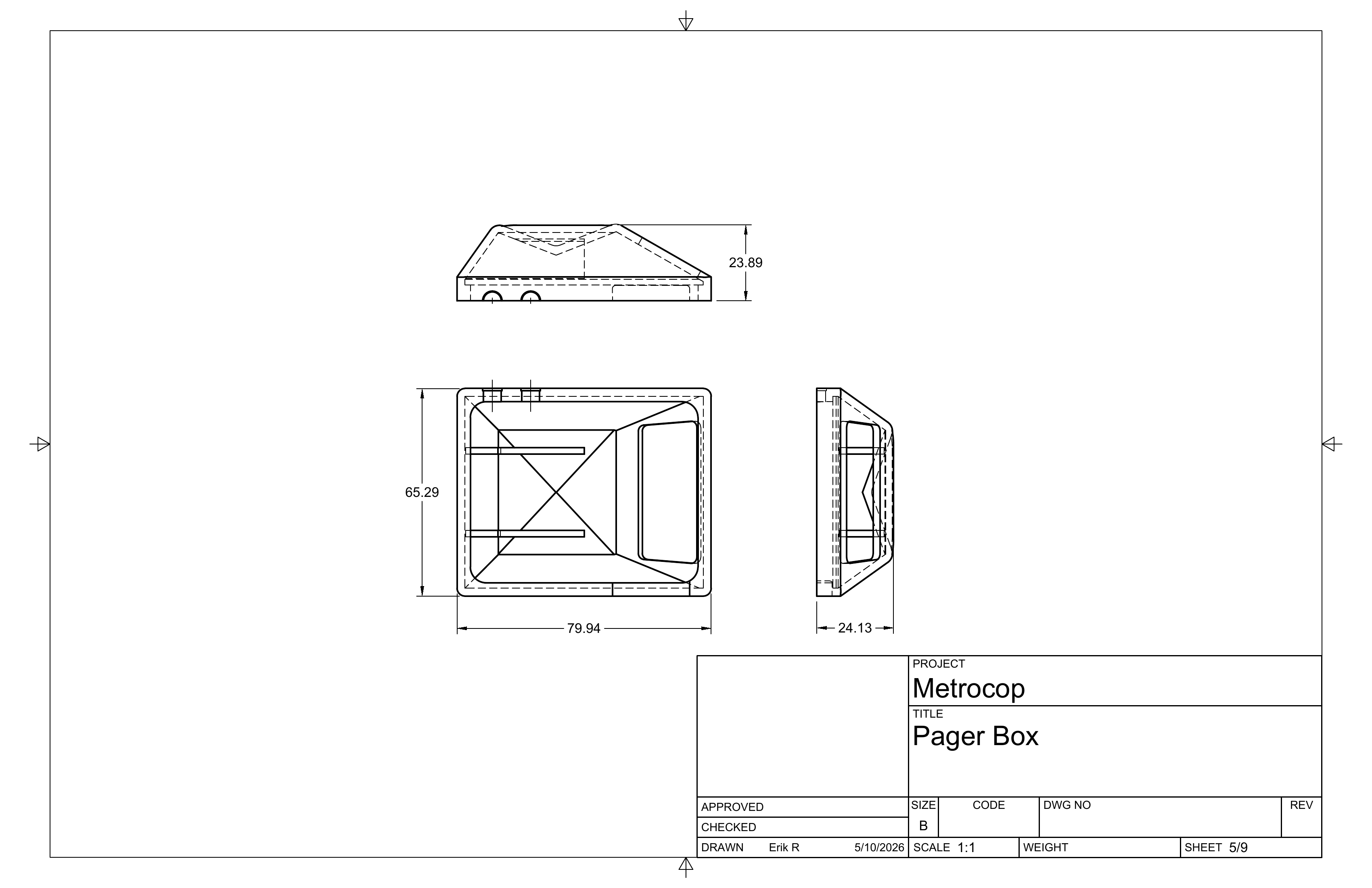Pager box drawing sheet 5 of 9.