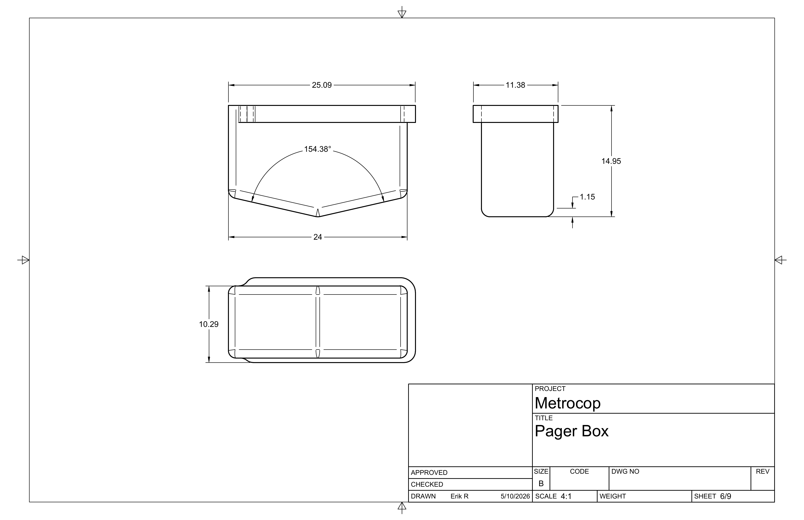 Pager box drawing sheet 6 of 9.