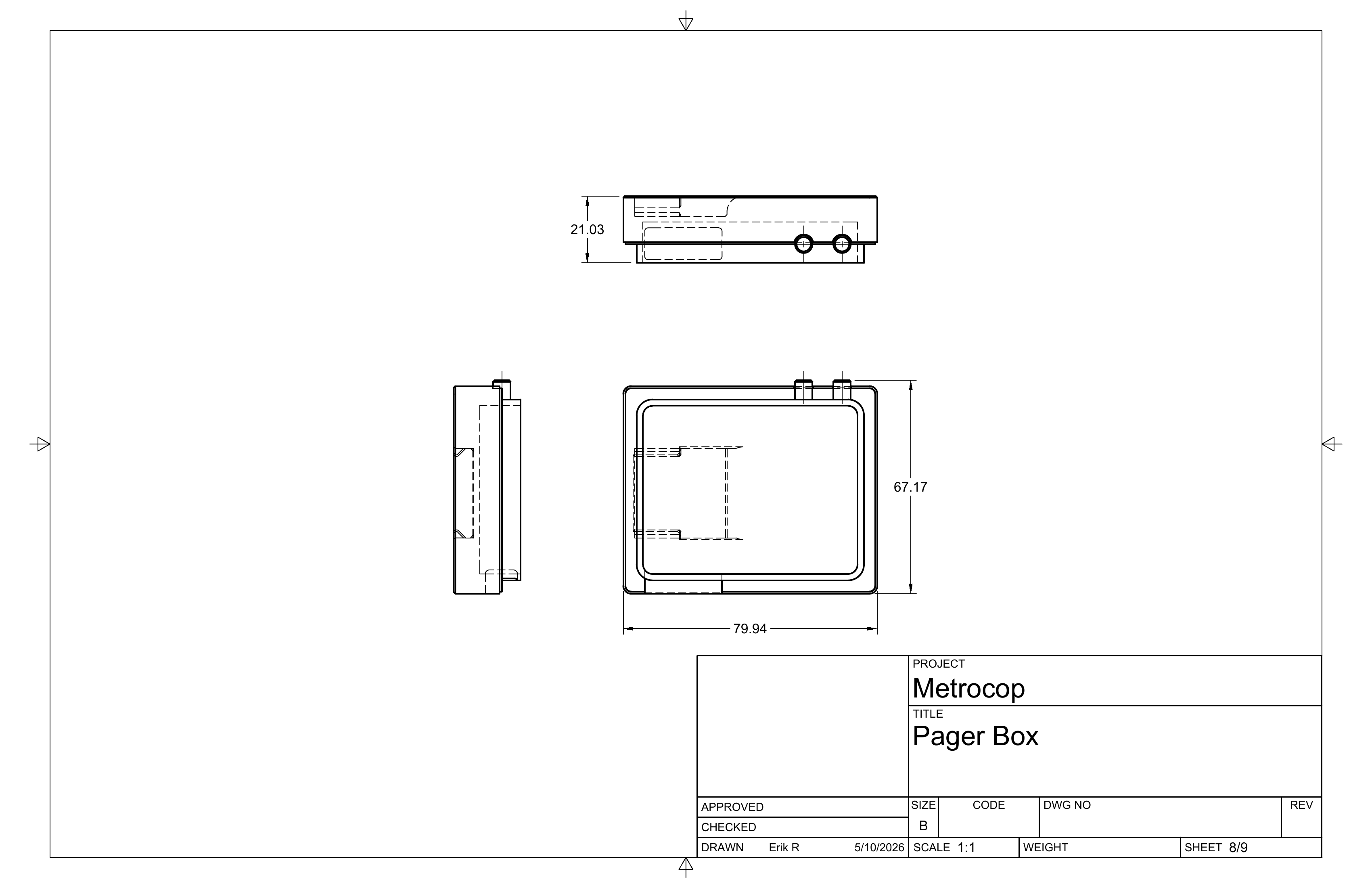 Pager box drawing sheet 8 of 9.