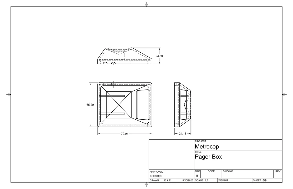 Pager box drawing sheet 5 of 9.