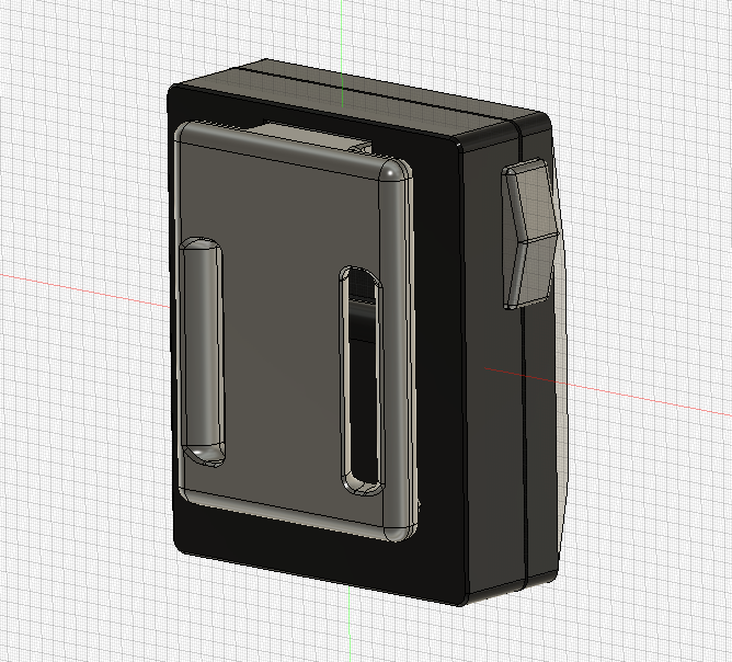 Rear angle render of the pager belt box.