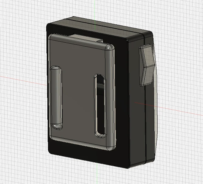 Rear angle render of the pager belt box.
