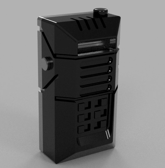 Rendered radio belt box for the Metrocop build.