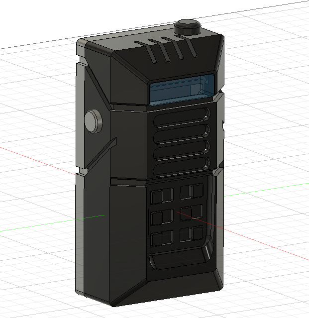 Side view of the radio belt box render.
