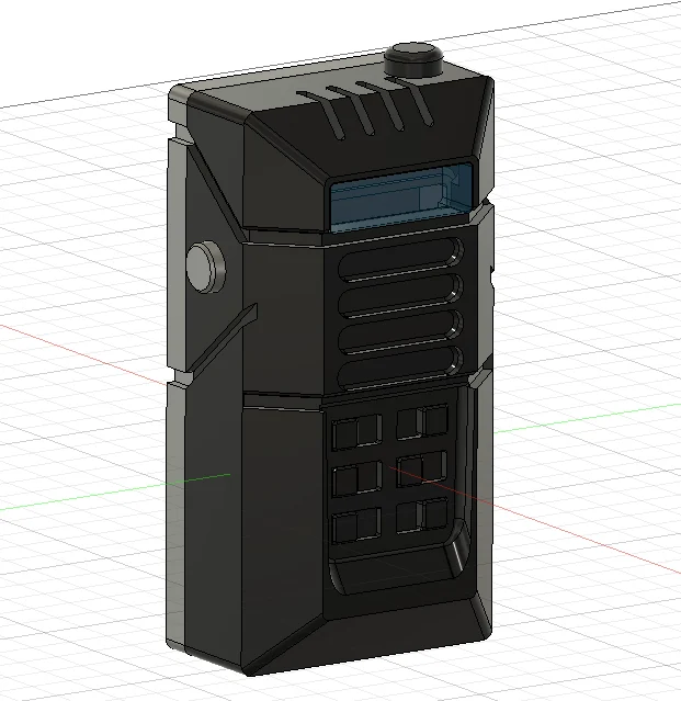Side view of the radio belt box render.