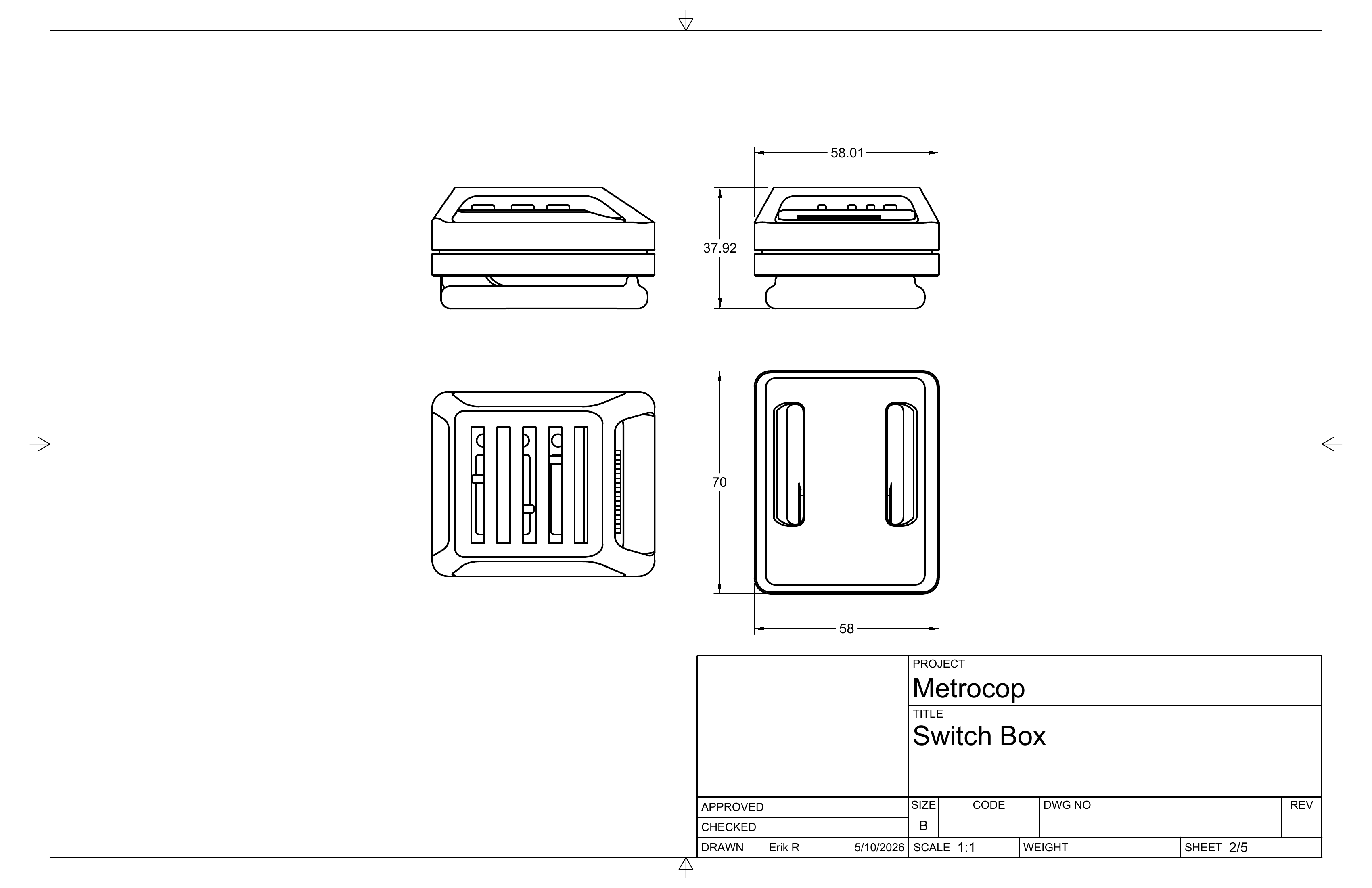 Switch box drawing sheet 2 of 5.