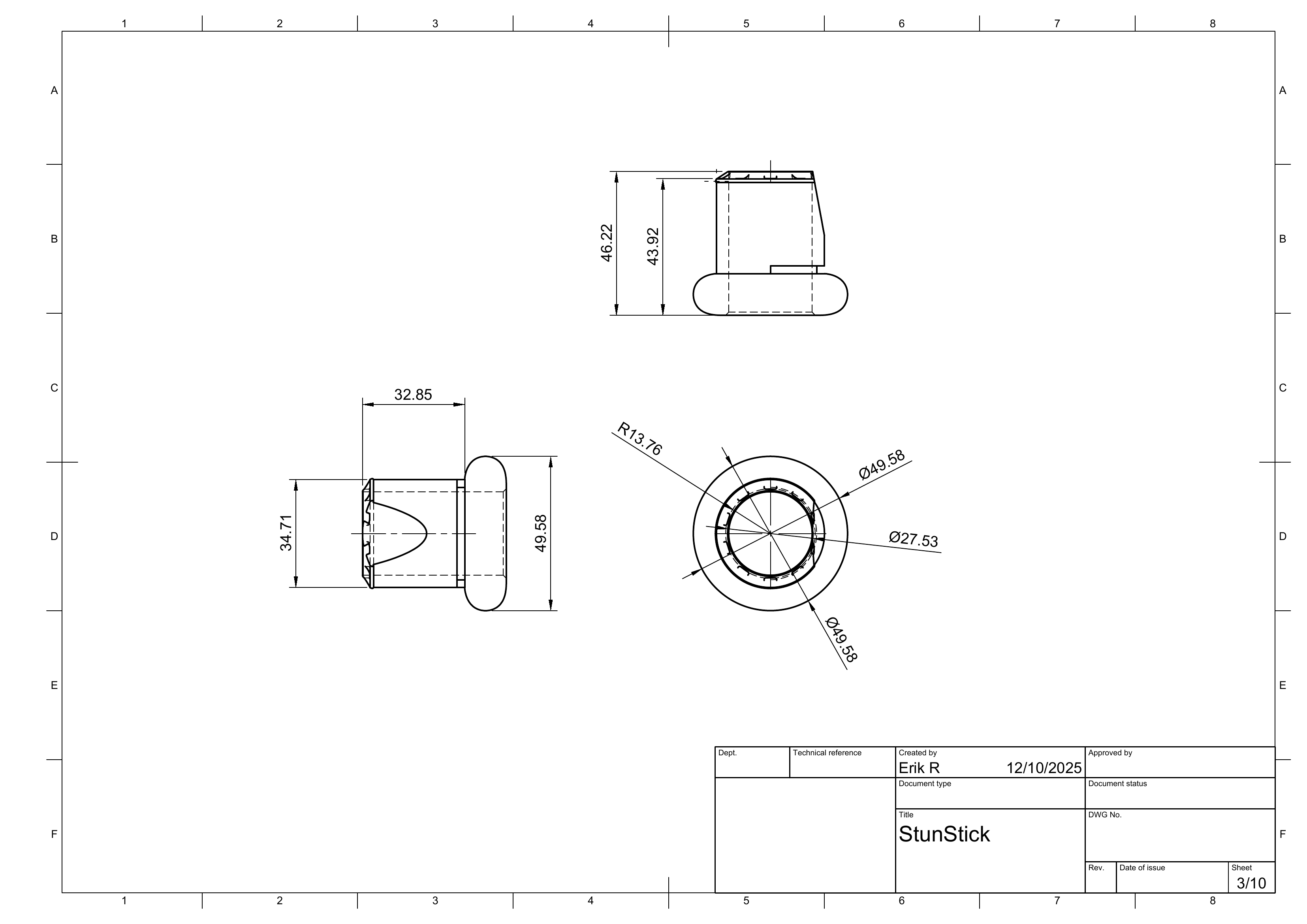 Stunstick drawing sheet 3 of 10.