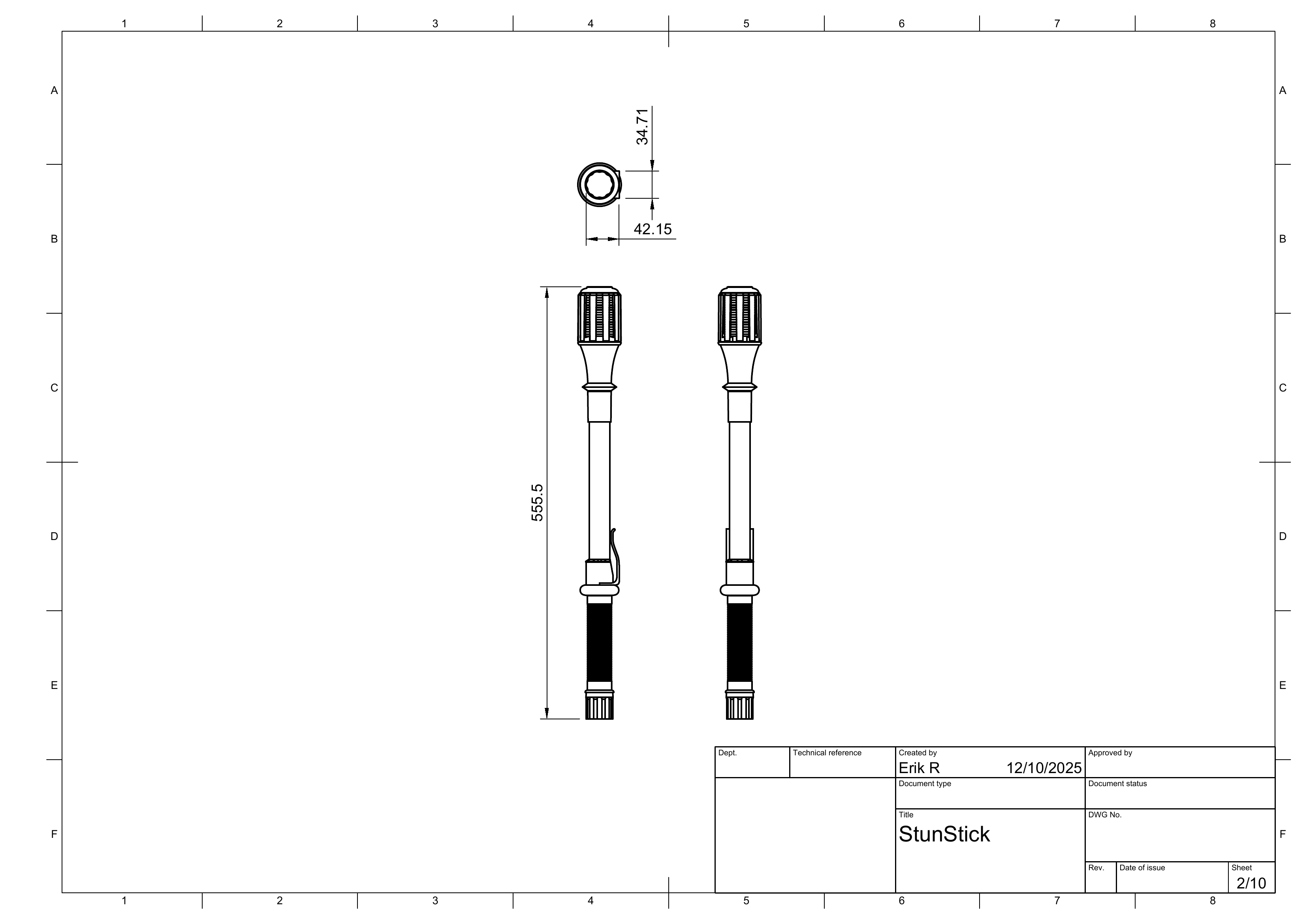 Stunstick drawing sheet 2 of 10.