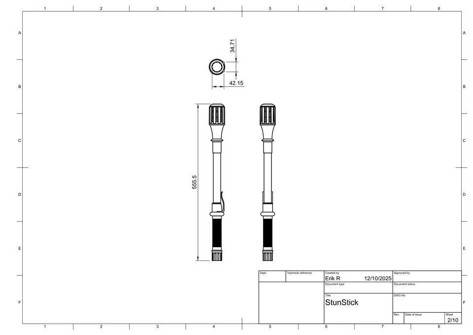 Stunstick drawing sheet 2 of 10.