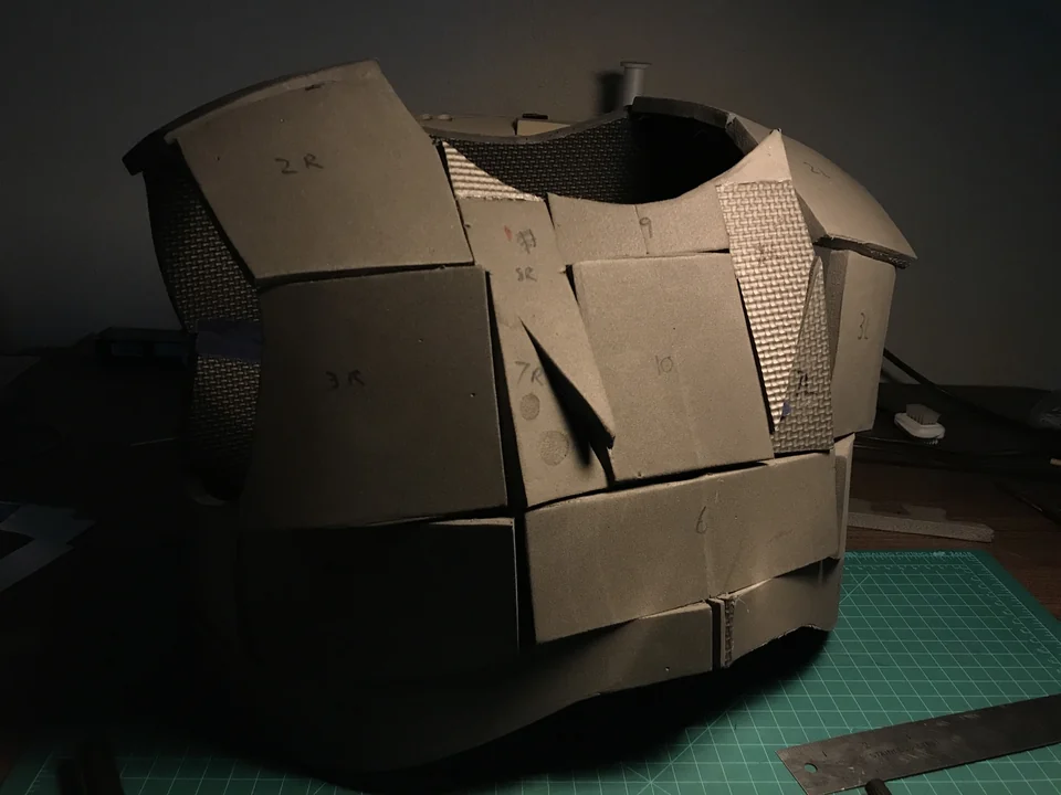 A collar, a test fit, and upholstery foam — original build image 1