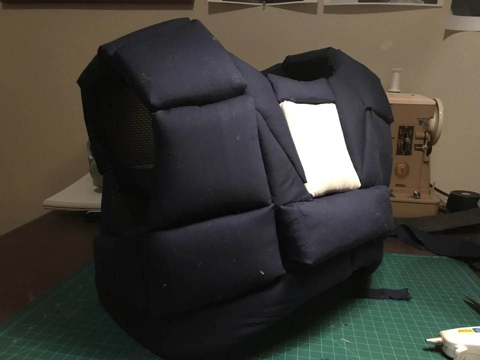 Wrapping the vest — original build image 2