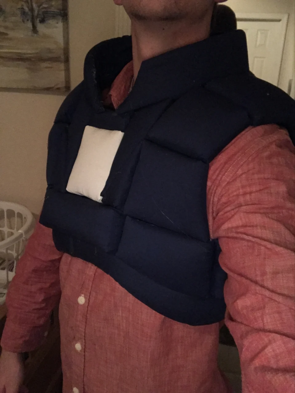 Wrapping the vest — original build image 4