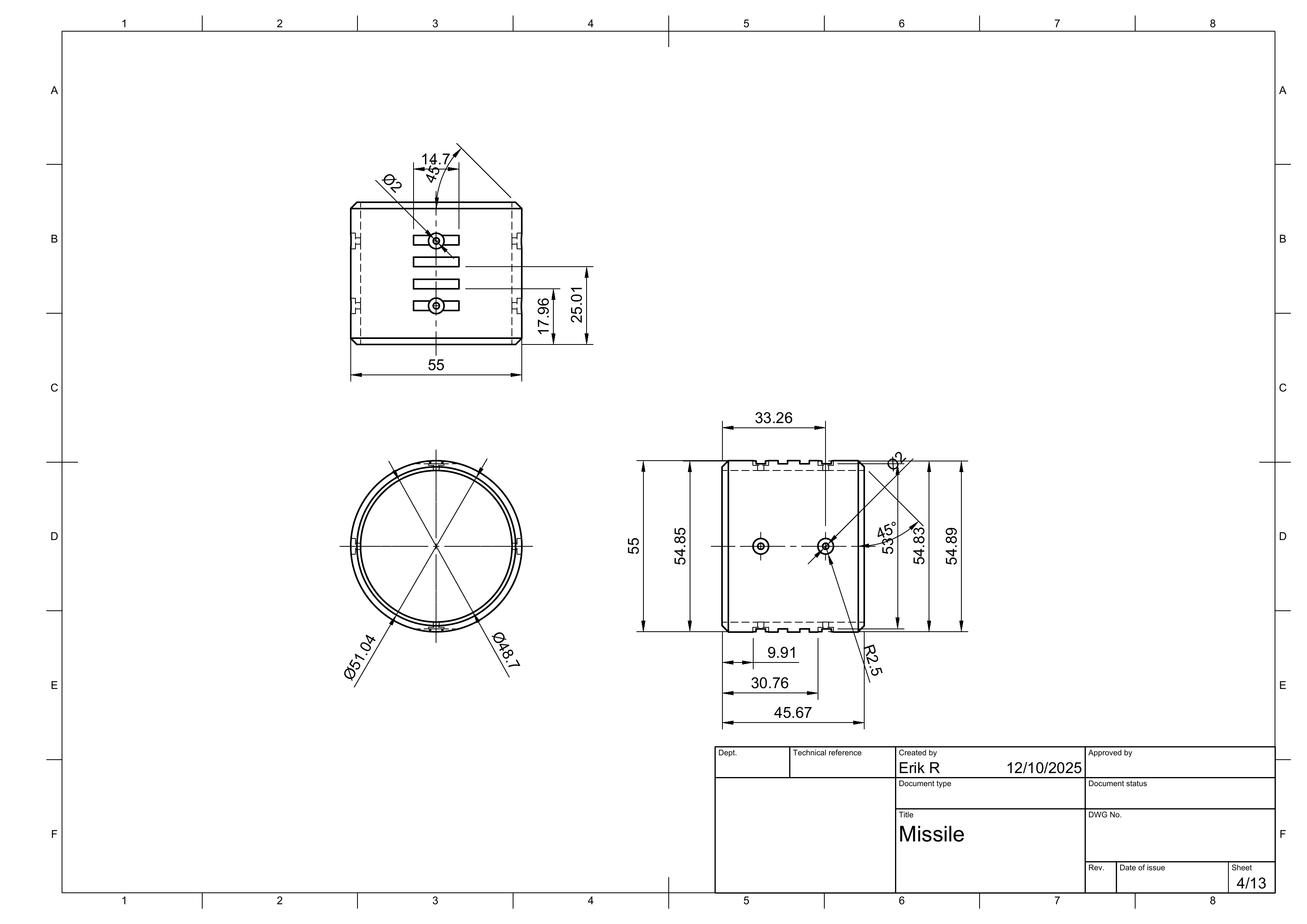 Missile drawing sheet 4 of 13.