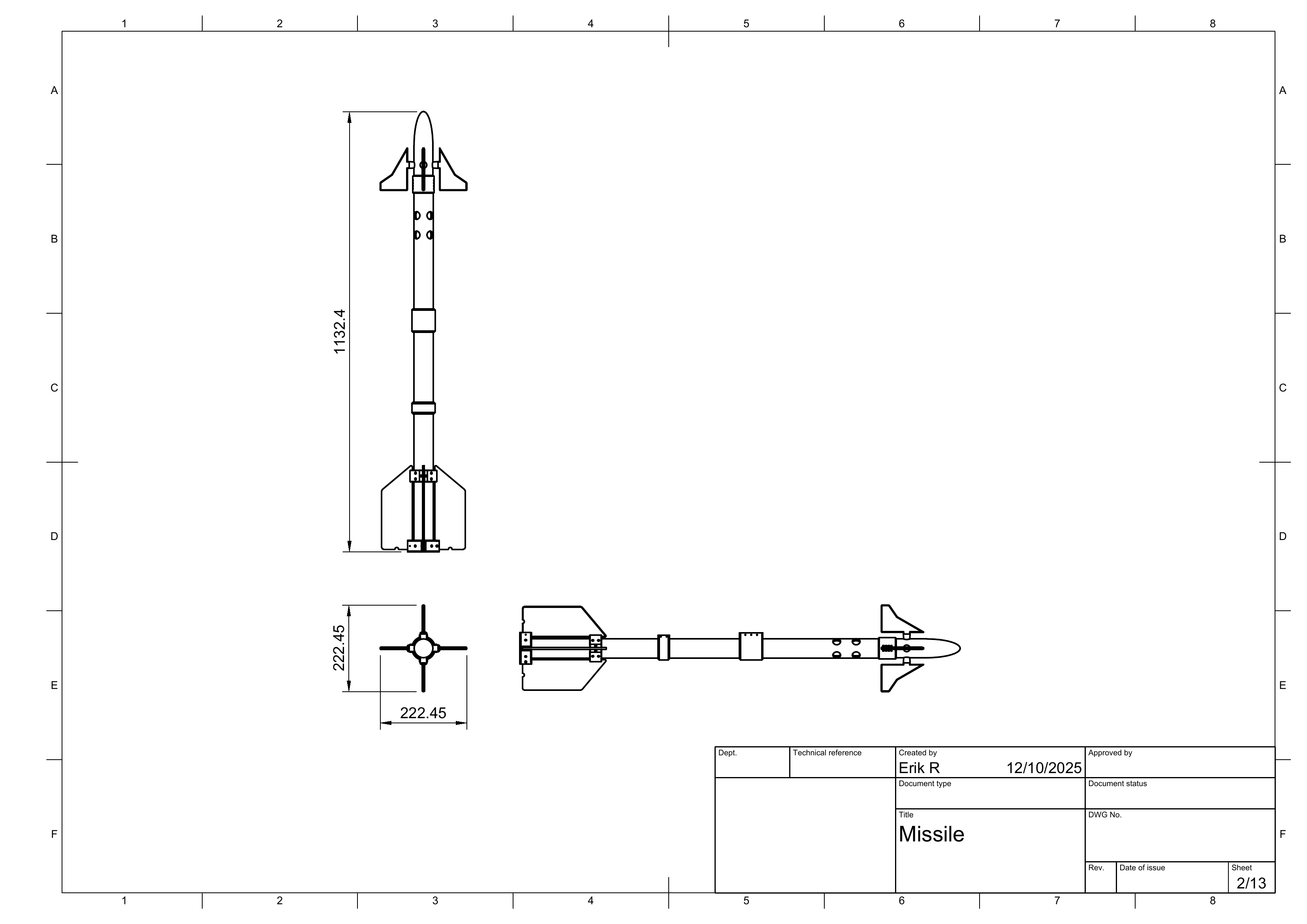 Missile drawing sheet 2 of 13.