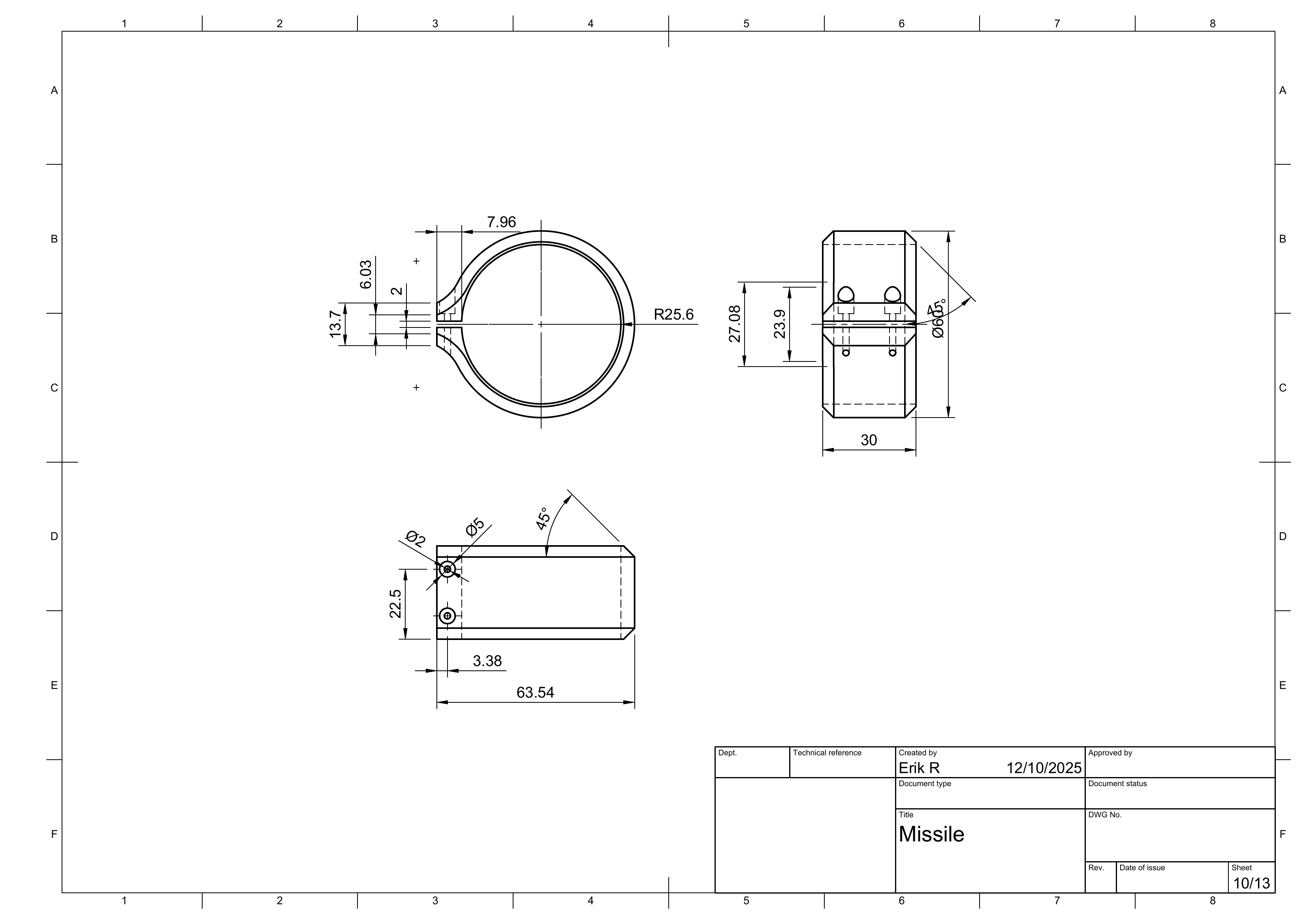 Missile drawing sheet 10 of 13.