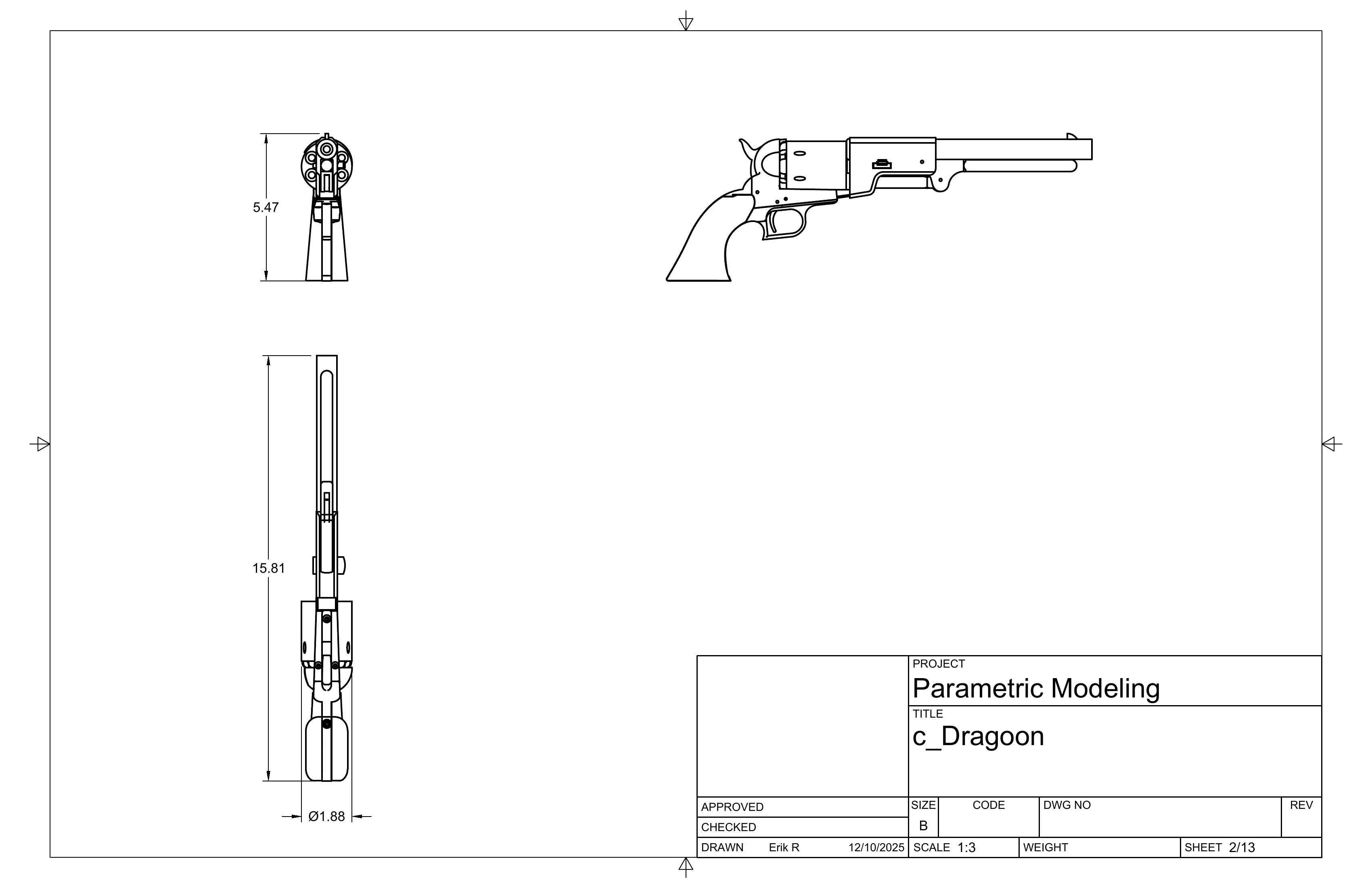 Colt Walker drawing sheet 2 of 13.