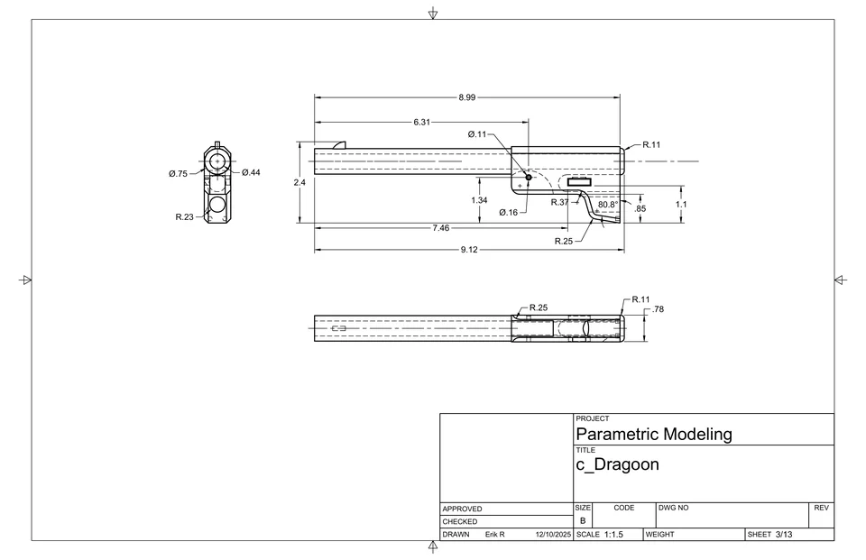 Colt Walker drawing sheet 3 of 13.